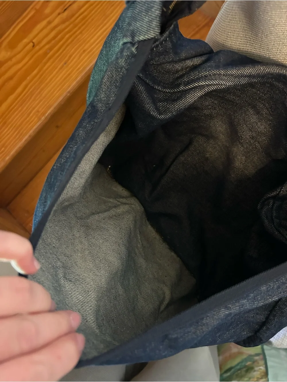 Large Denim Dark Gray Crossbody Shoulder Bag - GAP